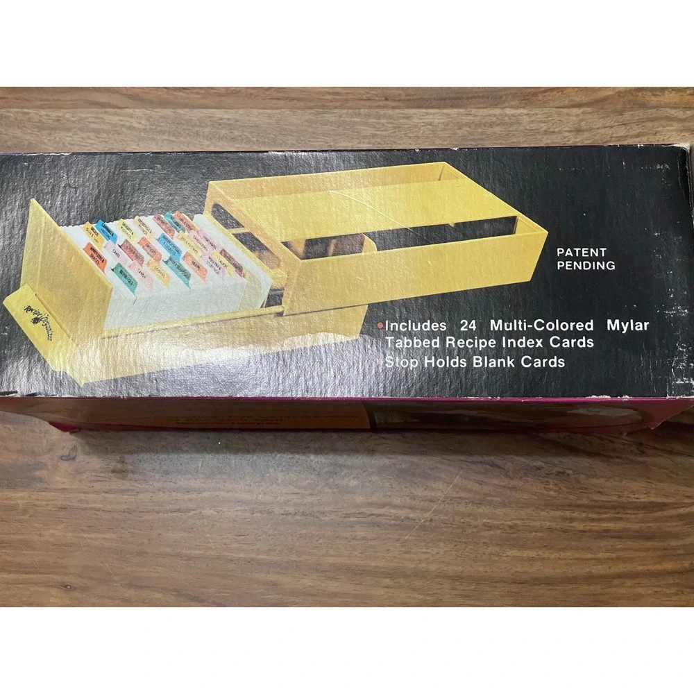 Vintage 70's New Dimension Products Recipe Organizer Under Cabinet Gold 3x5 Card